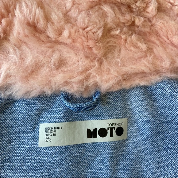 Topshop MOTO Faux Fur Denim Jacket - Picture 13 of 16